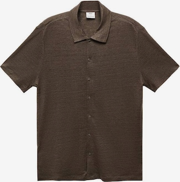 MANGO MAN Button Up Shirt 'Ricard' in Brown: front