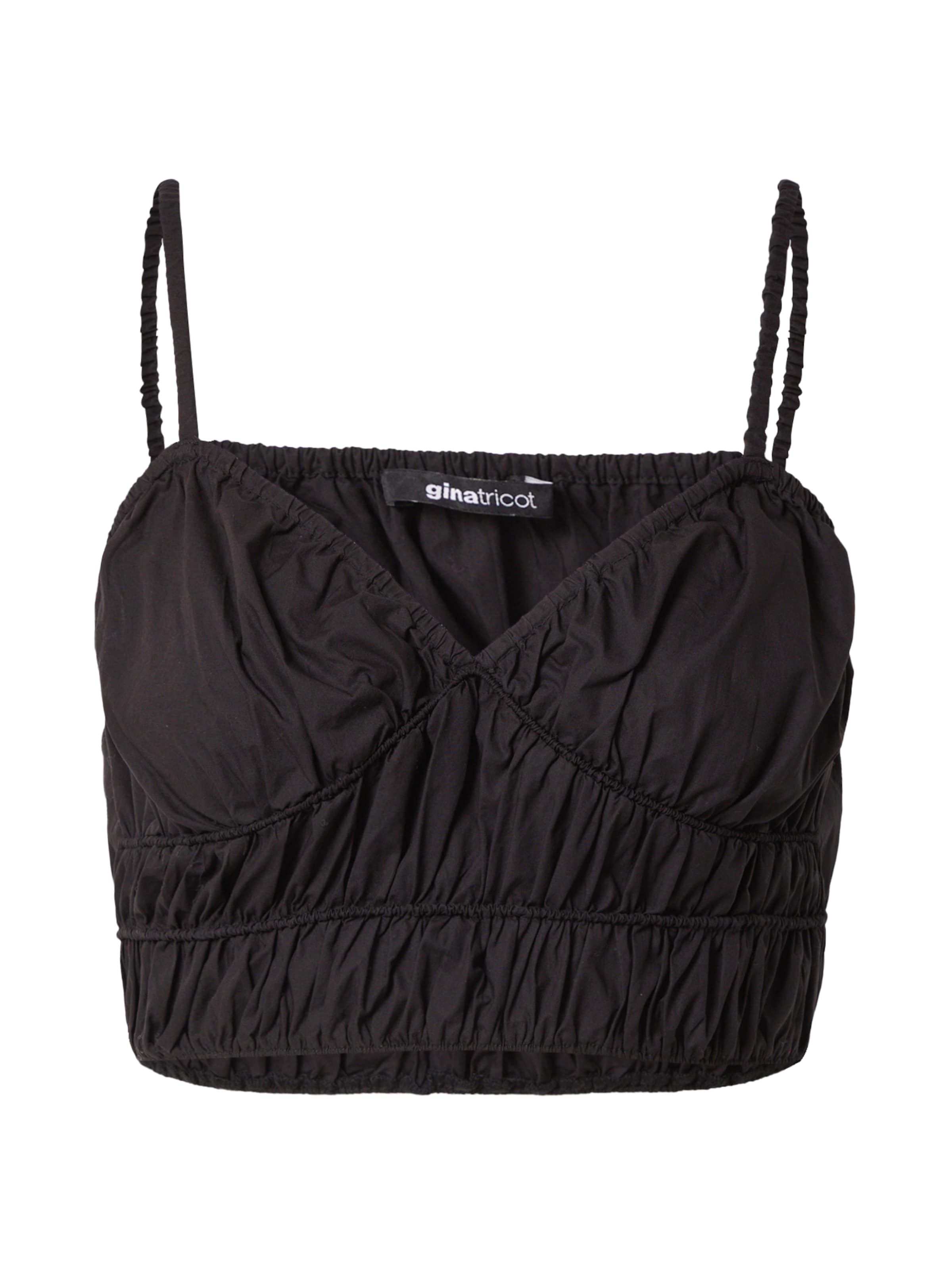 Gina Tricot Τοπ 'Sanna' σε μαύρο: μπροστά