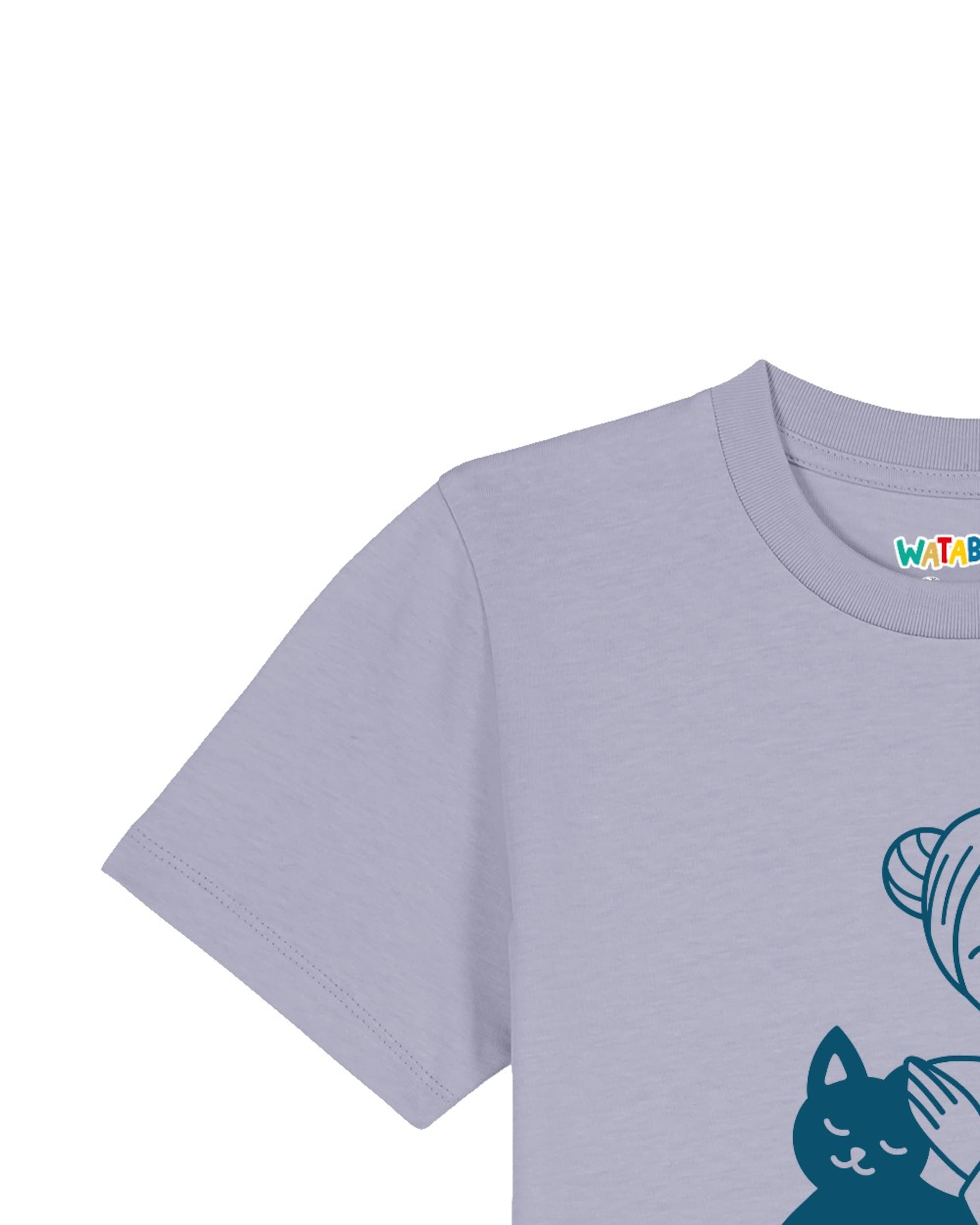 T-Shirt 'Mädchen und Katze' watabout.kids en violet