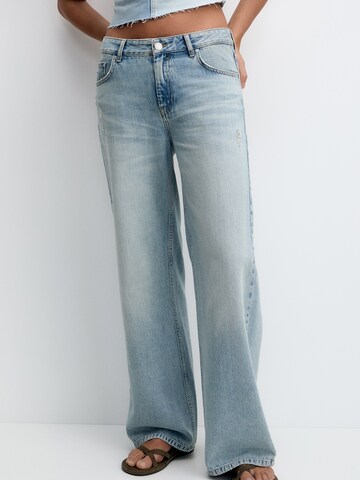 Pull&Bear Wide Leg Jeans in Blau: Vorderseite