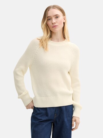 TOM TAILOR DENIM Trui in Wit: voorkant