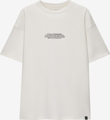 T-Shirt Pull&Bear en blanc : devant