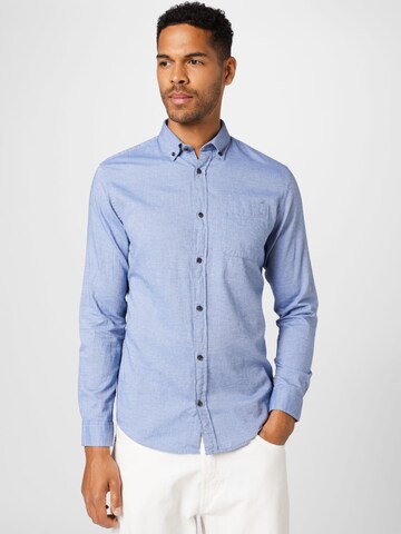 Coupe slim Chemise JACK & JONES en bleu : devant