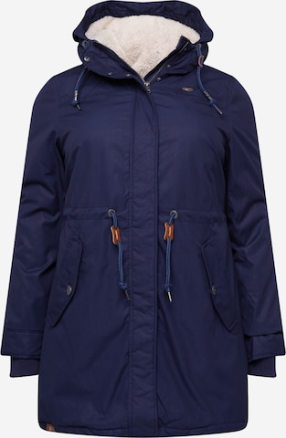 Ragwear Plus Between-Seasons Parka 'ELBA' in Blue: front