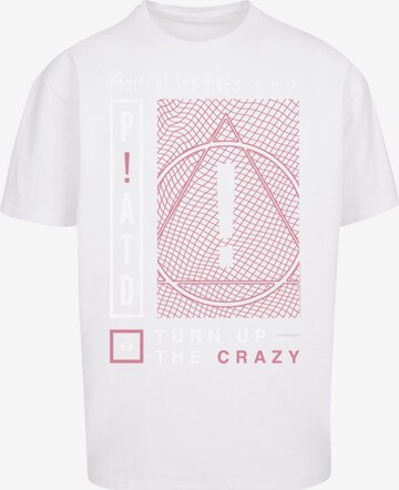 T-Shirt 'Panic At The Disco Turn Up The Crazy' F4NT4STIC en blanc : devant