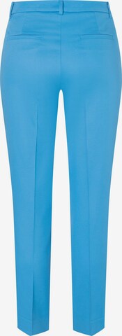 MORE & MORE Slim fit Pleated Pants in Blue