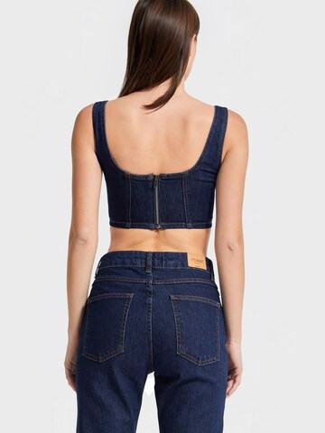 IT'S BASIC Top 'Cropped Denim Top' in Blue