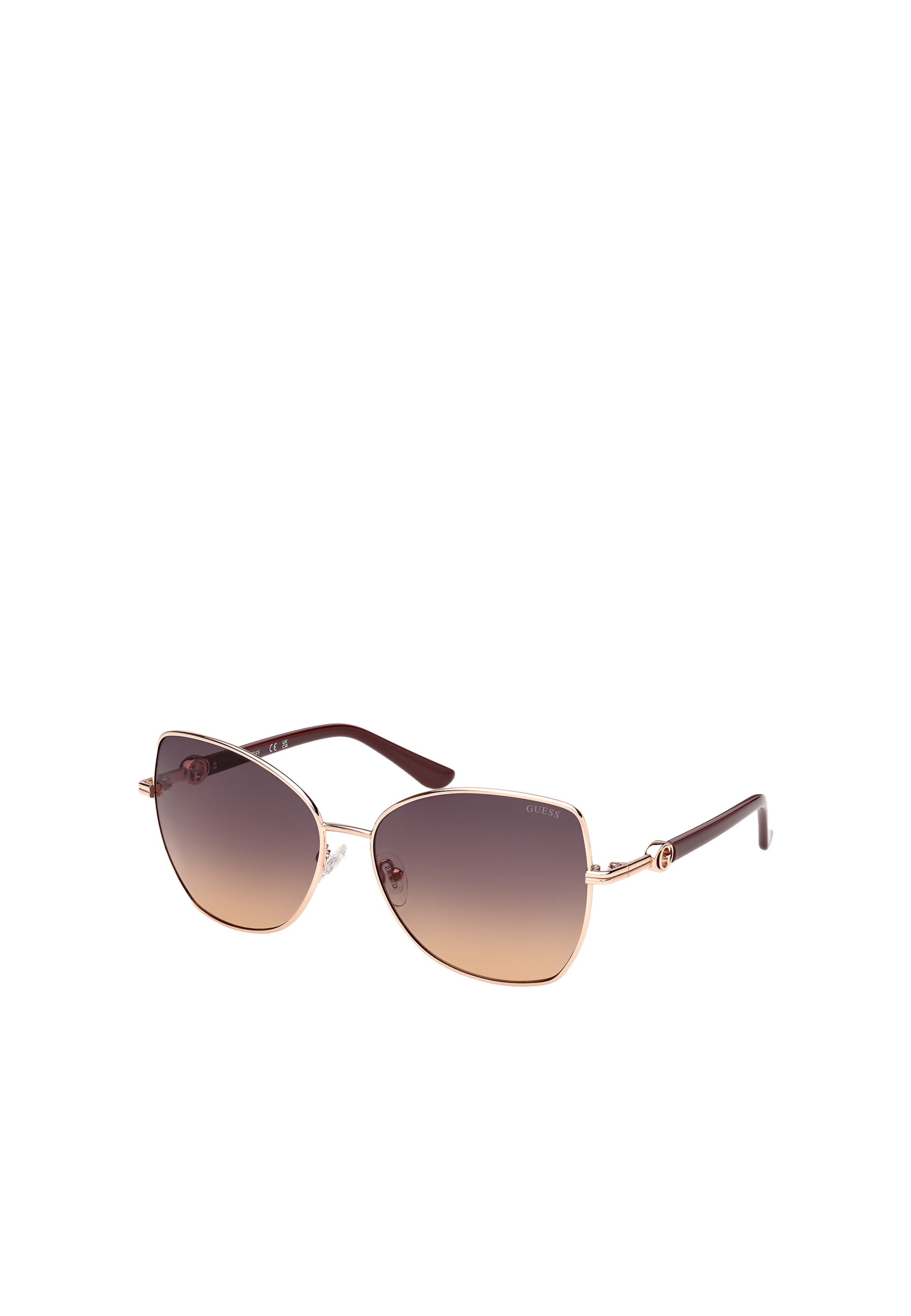 Lunettes de soleil GUESS en or : devant