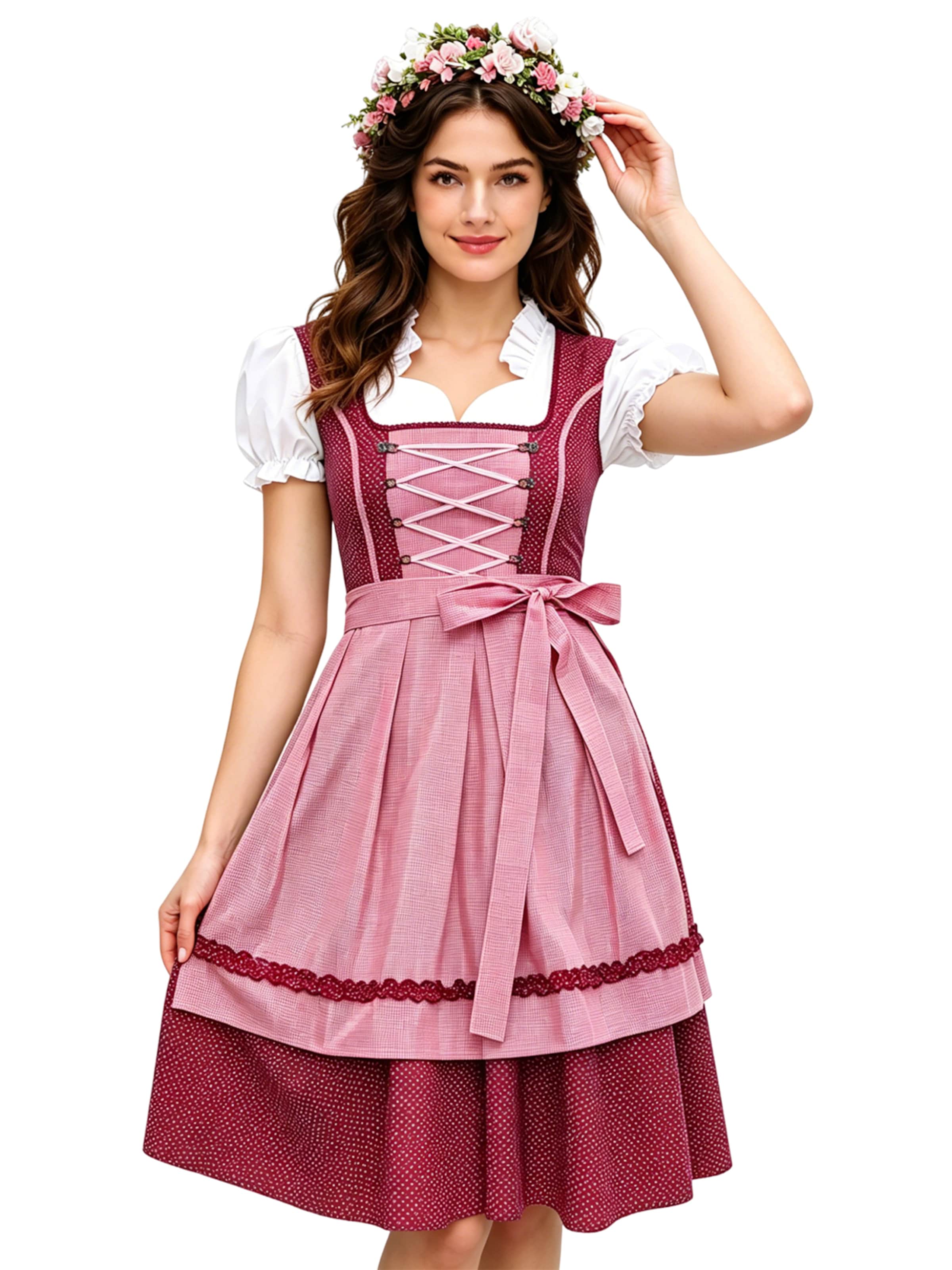 KoJooin Dirndl‌‌‌‌‌ in Rot: Vorderseite