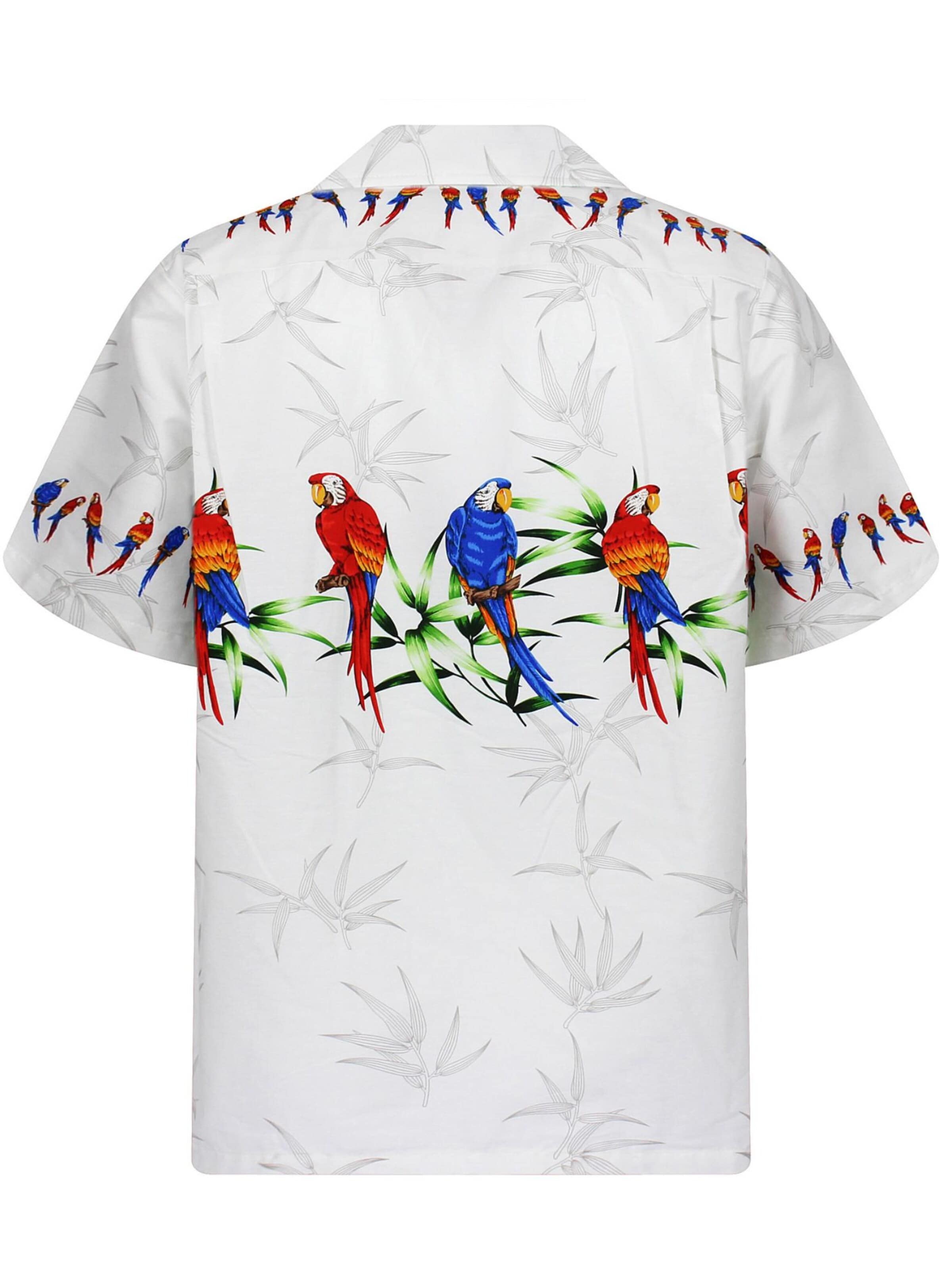 Pacific Legend Regular Fit Hemd 'Papagei'‌ in Weiß
