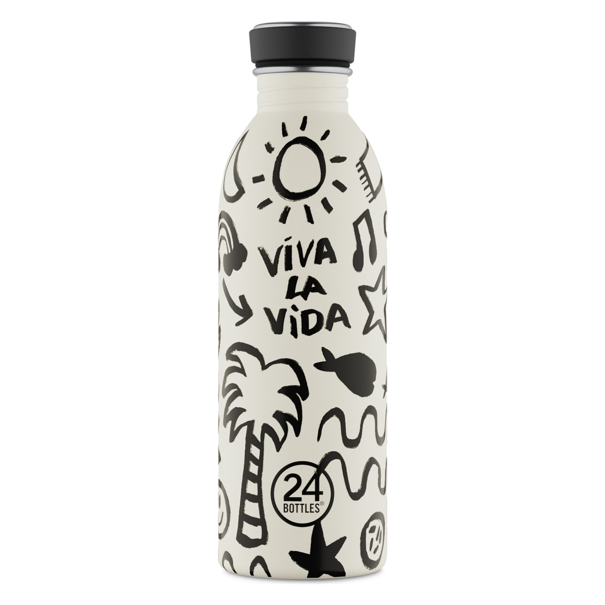 Borraccia 'Urban Horizon' di 24Bottles in bianco: frontale