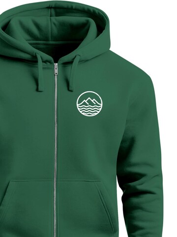 Neverless Zip-Up Hoodie 'Mountain' in Green