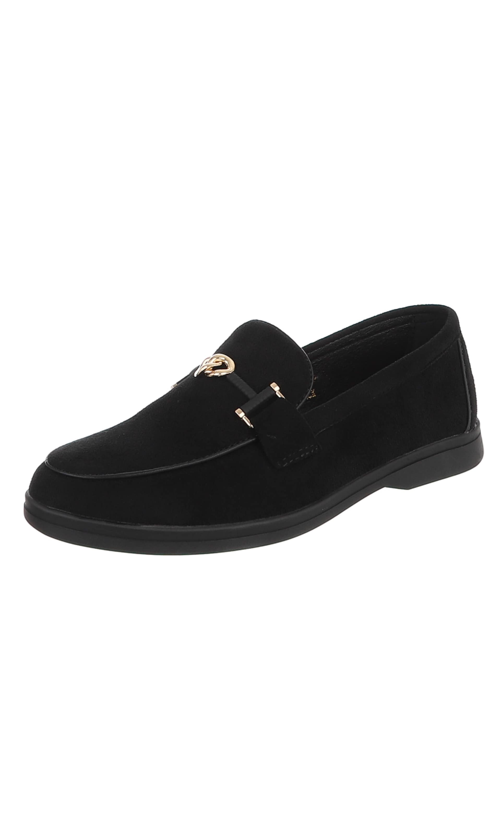 Ital-Design Slipper in Schwarz: Vorderseite