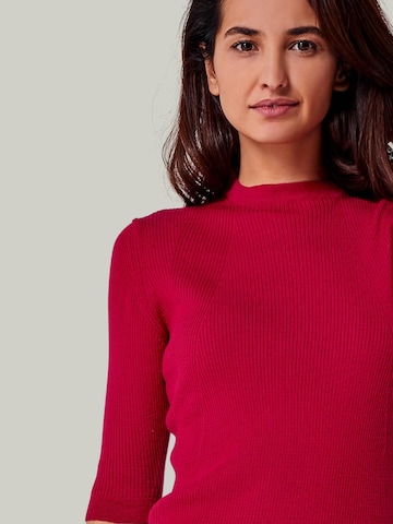 YOU LOOK PERFECT Trui 'PULLOVER DARIA - Kurzarm Pullover mit Stehkragen' in Rood