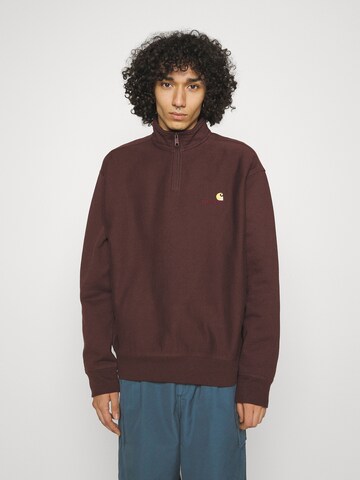 Coupe regular Sweat-shirt 'American Script' Carhartt WIP en marron : devant