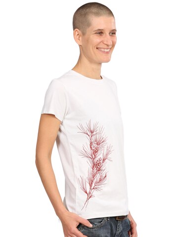 Maglietta 'Pine Branch' di Life-Tree in bianco