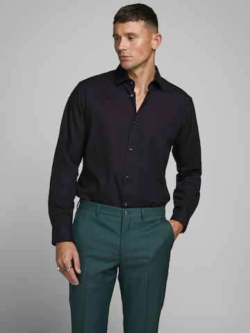 JACK & JONES - Ajuste estrecho Camisa 'Royal' en negro: frente