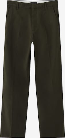 Regular Pantalon à plis Pull&Bear en vert : devant