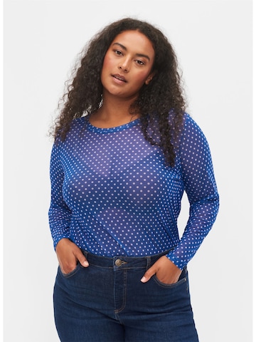 Zizzi Blouse 'ERAYNE' in Blauw: voorkant