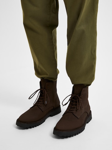 SELECTED HOMME Schnürboots 'Ricky' in Braun