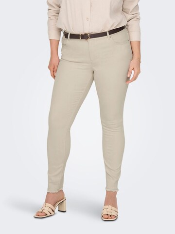 ONLY Carmakoma Skinny Jeans 'Willy' in Beige: voorkant