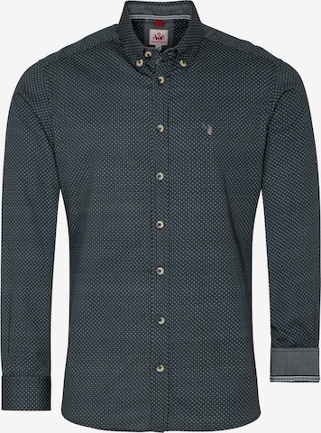 Coupe slim Chemise folklorique 'Alarich' SPIETH & WENSKY en bleu : devant