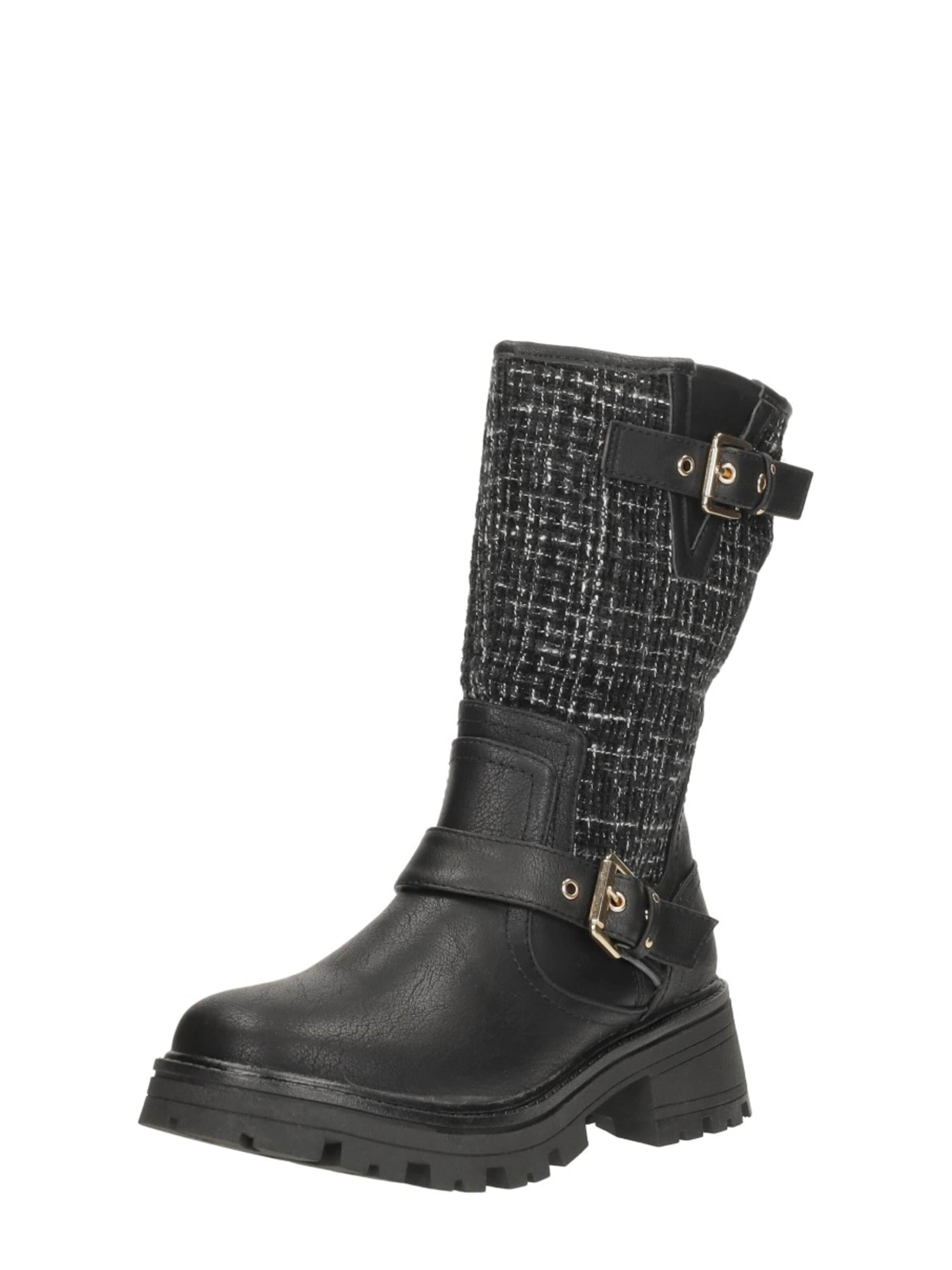 MUSTANG Boots 'Enkellaarsjes Plat' in Black