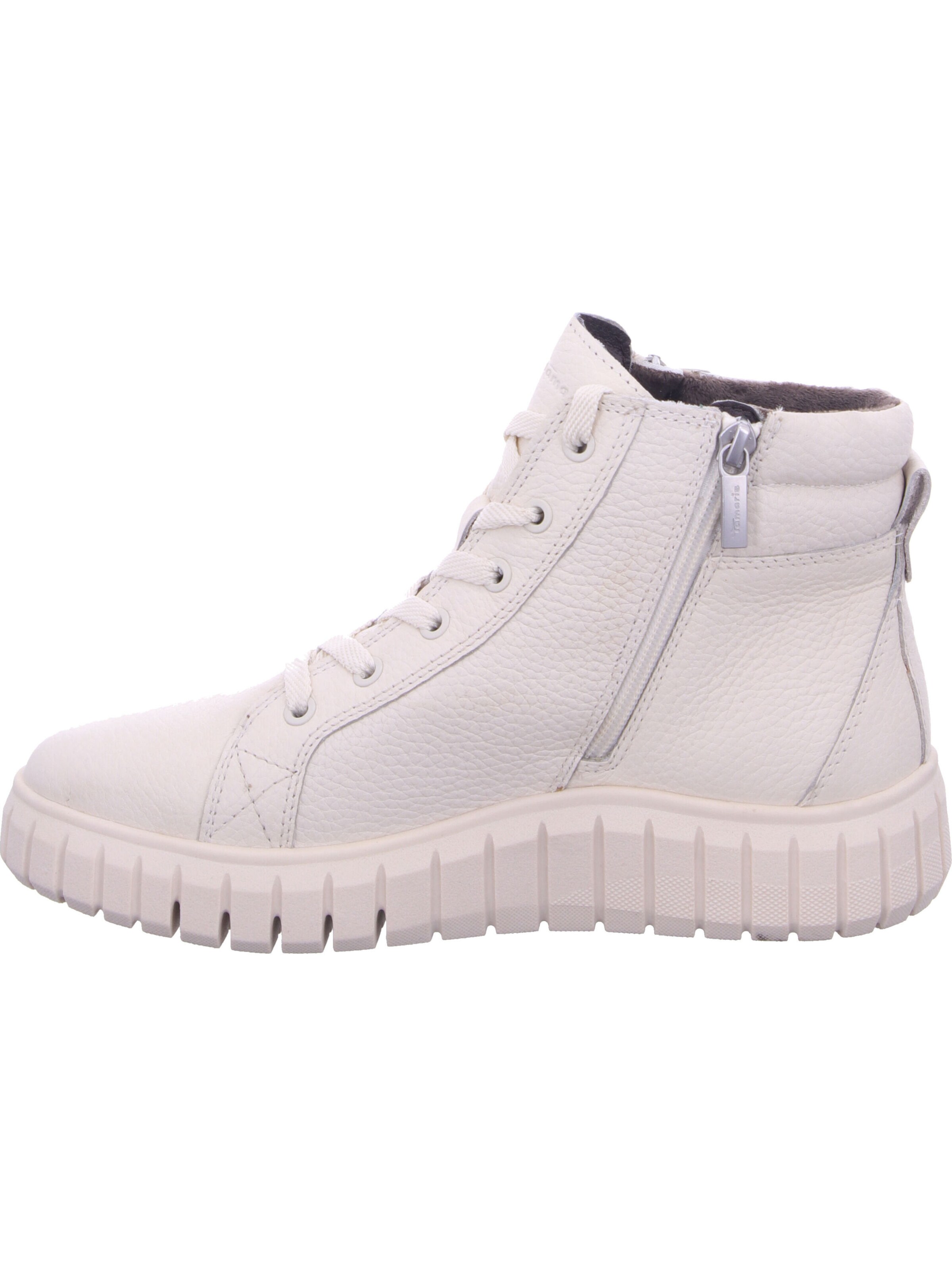 Tamaris Lace-Up Ankle Boots in White