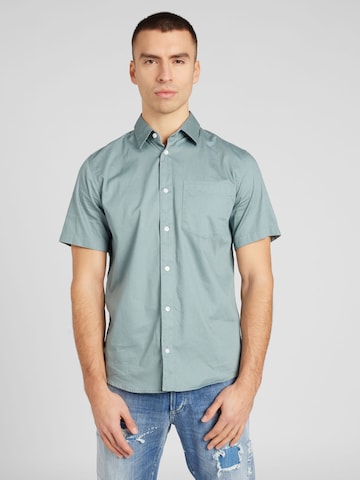 TOM TAILOR Regular fit Button Up Shirt 'Bedford' in Grey: front