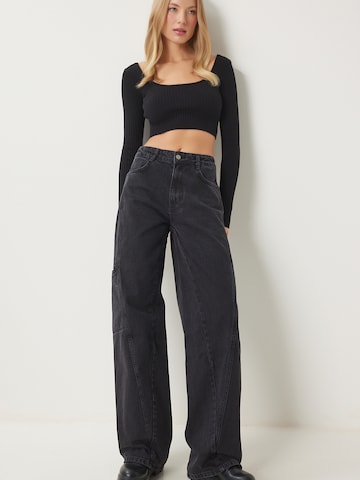 Loosefit Jeans cargo di Happiness İstanbul in nero