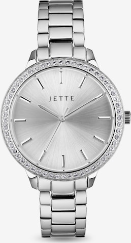 JETTE Analoguhr in Silber: Vorderseite