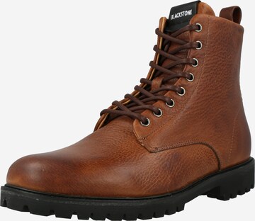 BLACKSTONE - Botas com atacadores em castanho: frente