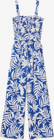 Kate Spade Haalari 'Tropical Foliage Smocked Jumpsuit' värissä sininen / valkoinen, Tuotenäkymä