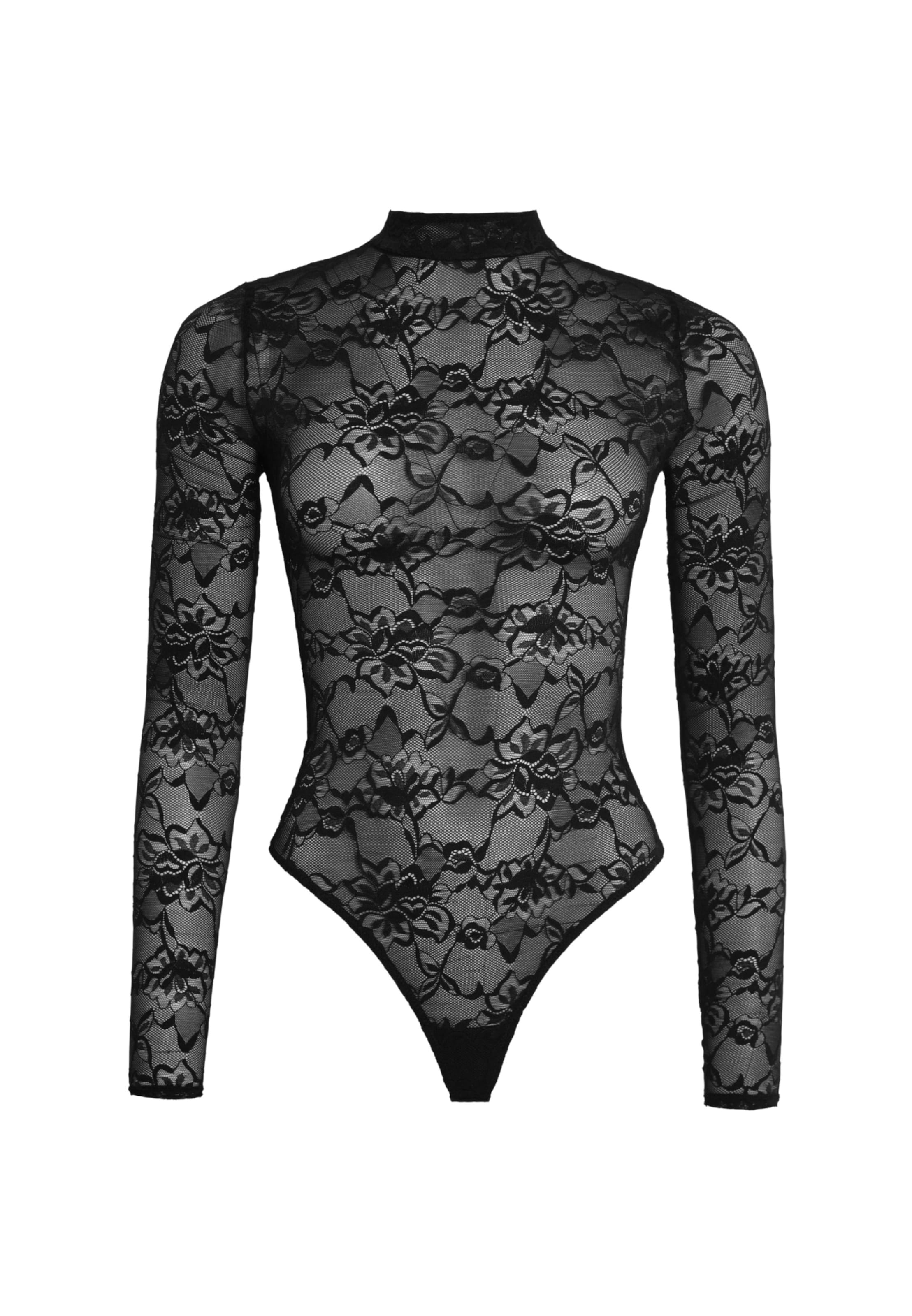 OW Collection Shirtbody 'Lydia' i sort: forside