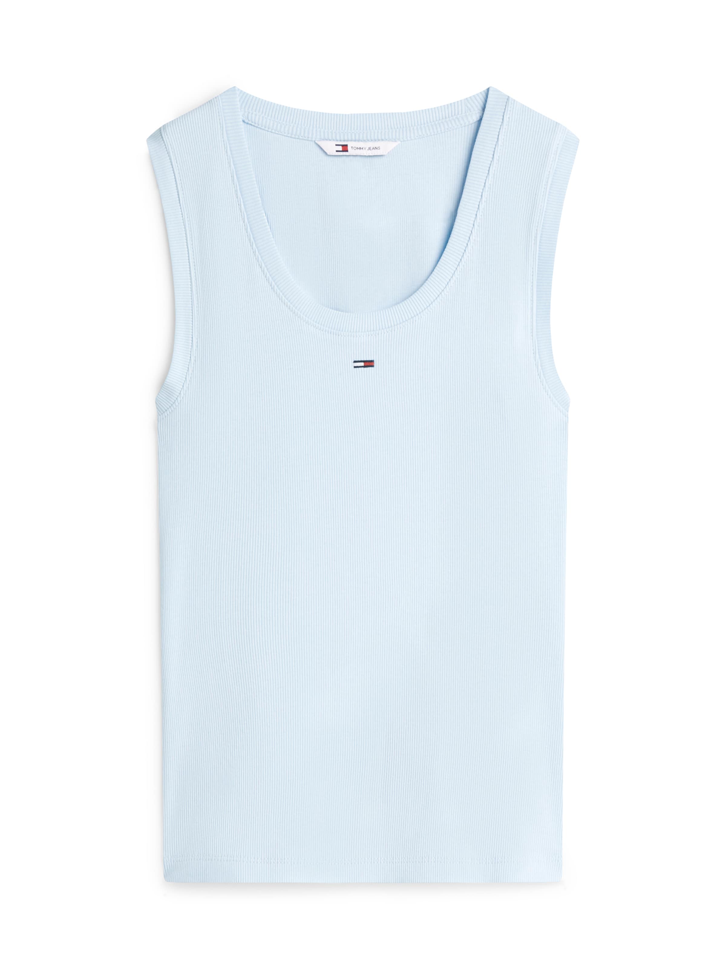 Tommy Jeans Top 'ESSENTIAL' | modra barva: sprednja stran