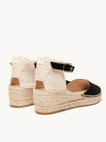 Alhamas - Sandalias con hebilla 'Alpargata Cuña 5 cm' en negro