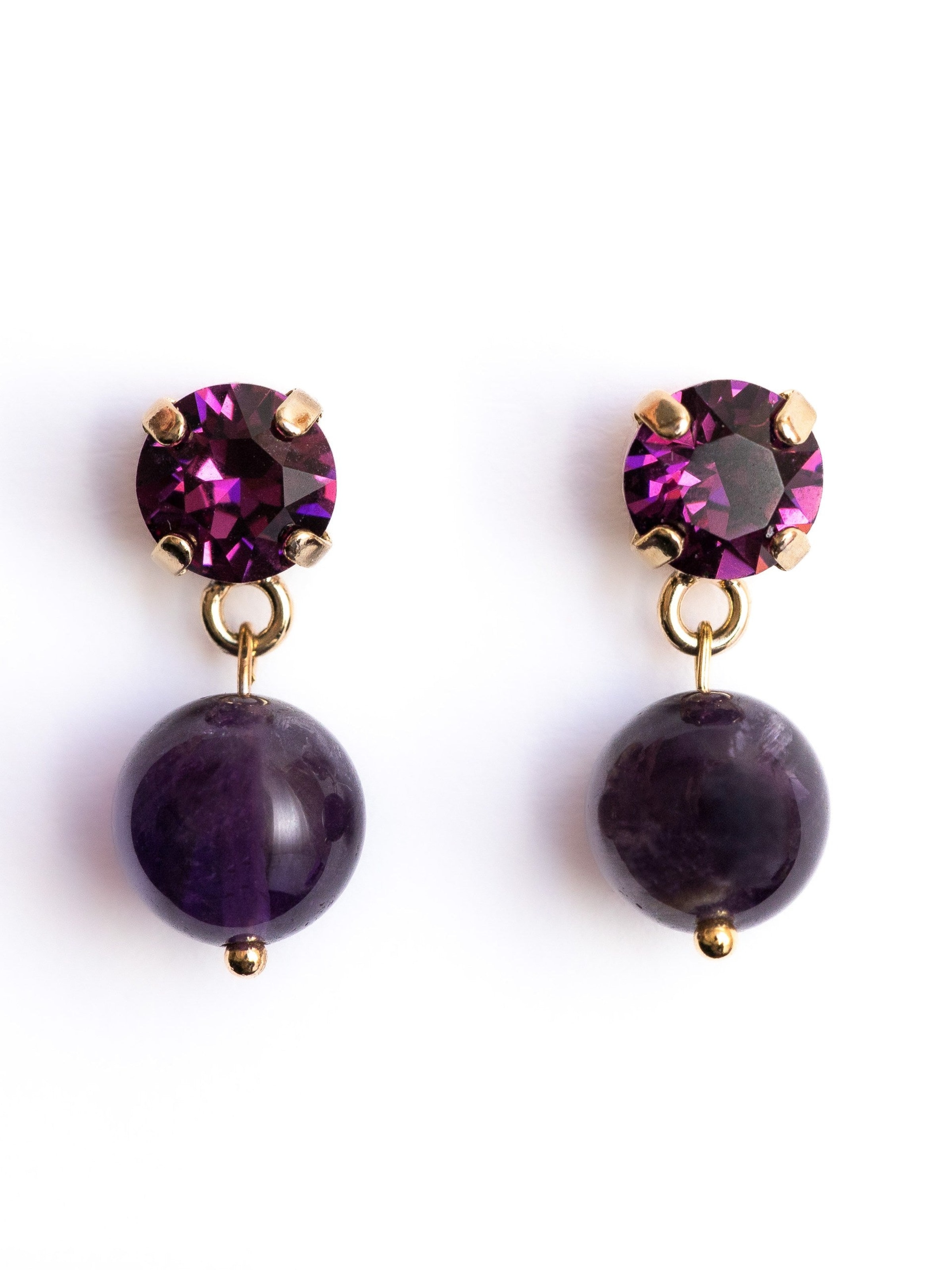 Secret Stones Ohrringe 'Dreamstone' in Lila: Vorderseite