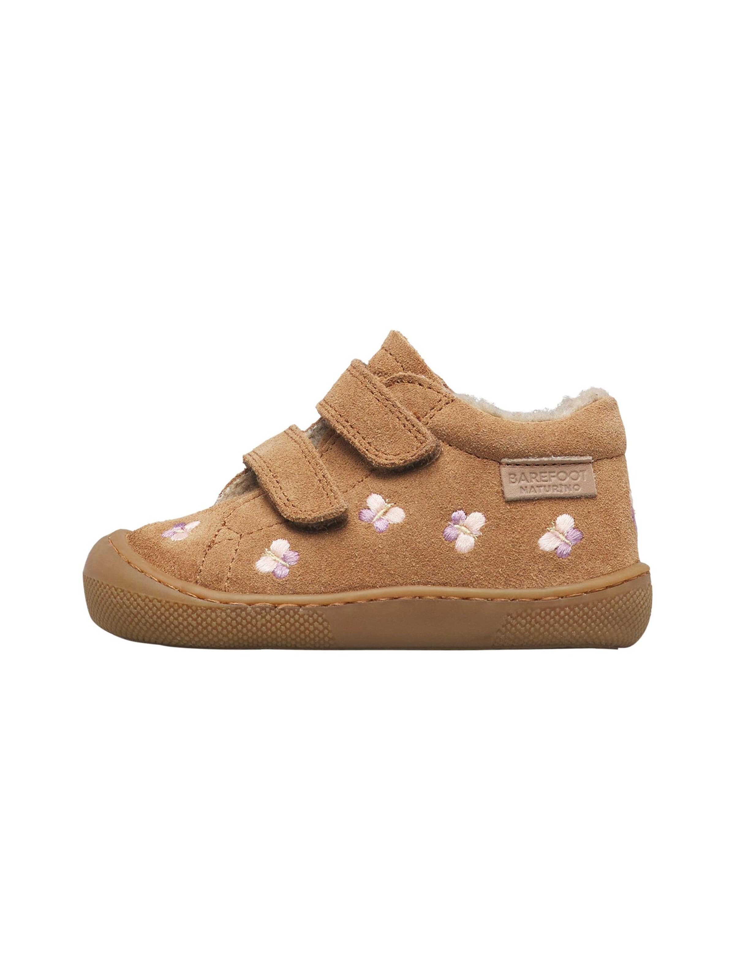 NATURINO Sneakers 'BAREFOOT AMUR VL EMBR.BUTTERFLY' in Roze