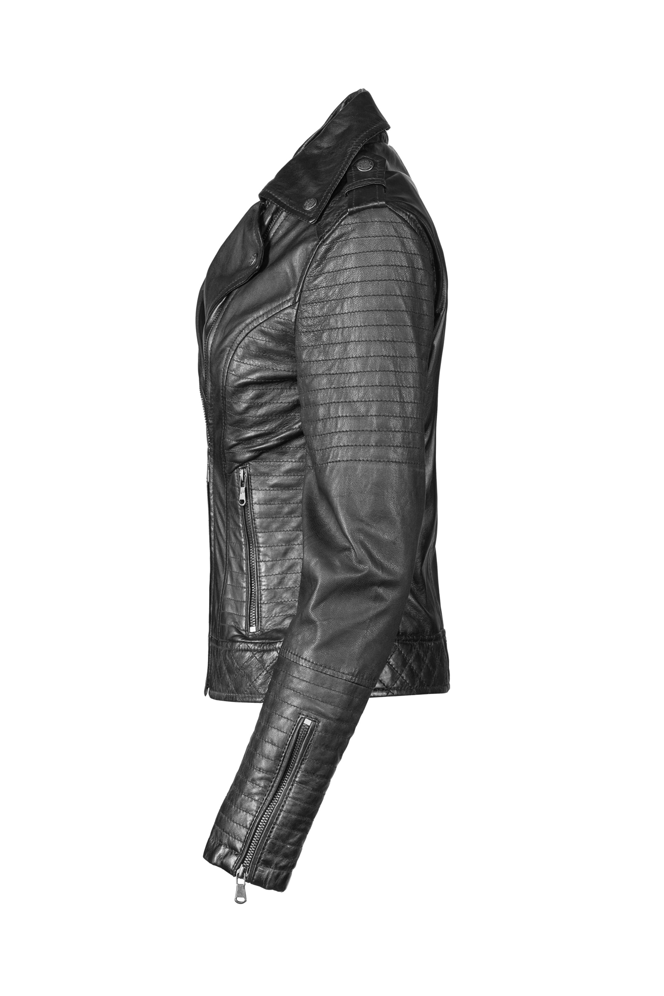 Apple of Eden Lederjacke AOE-132 in Schwarz