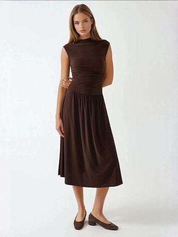 Hiccup Dress in Brown: front
