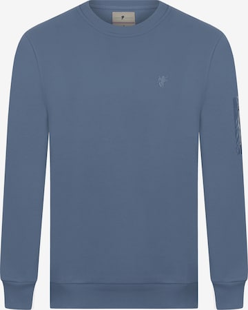 DENIM CULTURE Majica 'BRET' | modra barva: sprednja stran