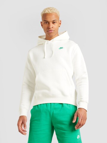 Nike SportswearSweater majica 'Club Fleece' - bijela boja: prednji dio