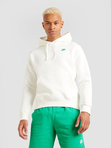 Sweat-shirt 'Club Fleece' Nike Sportswear en blanc : devant