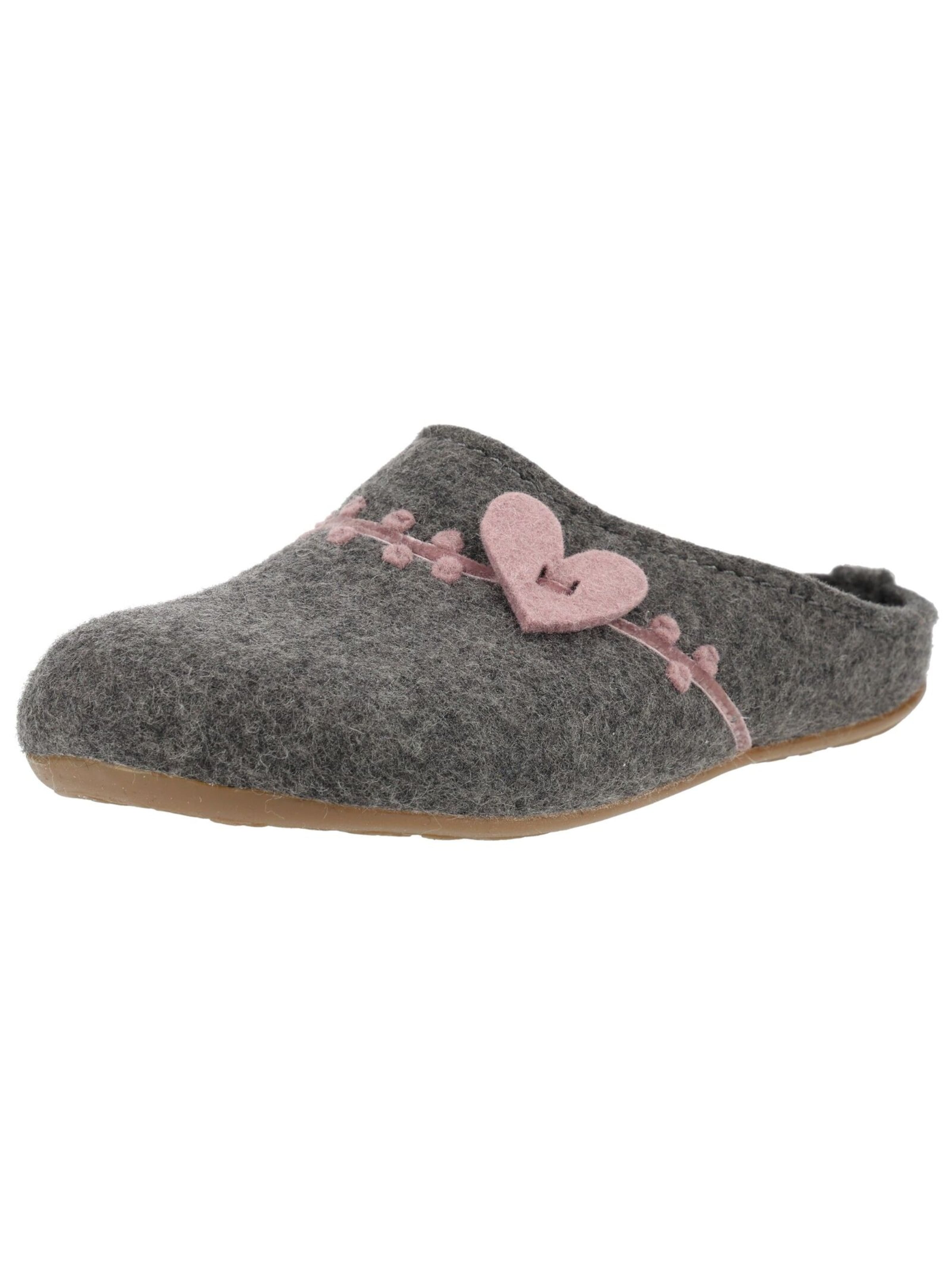 Pantoufle HAFLINGER en gris : devant