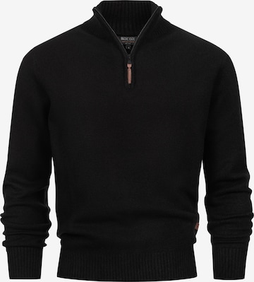 INDICODE JEANS Sweater 'INTrax' in Black: front