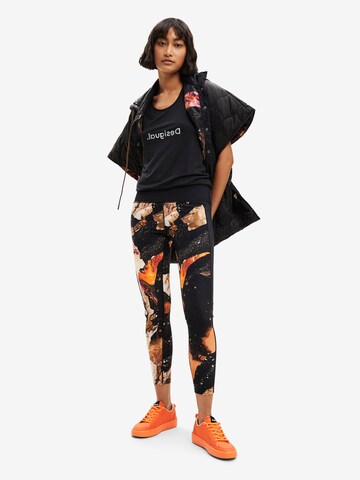 Desigual Skinny Legíny 'Flora' – černá