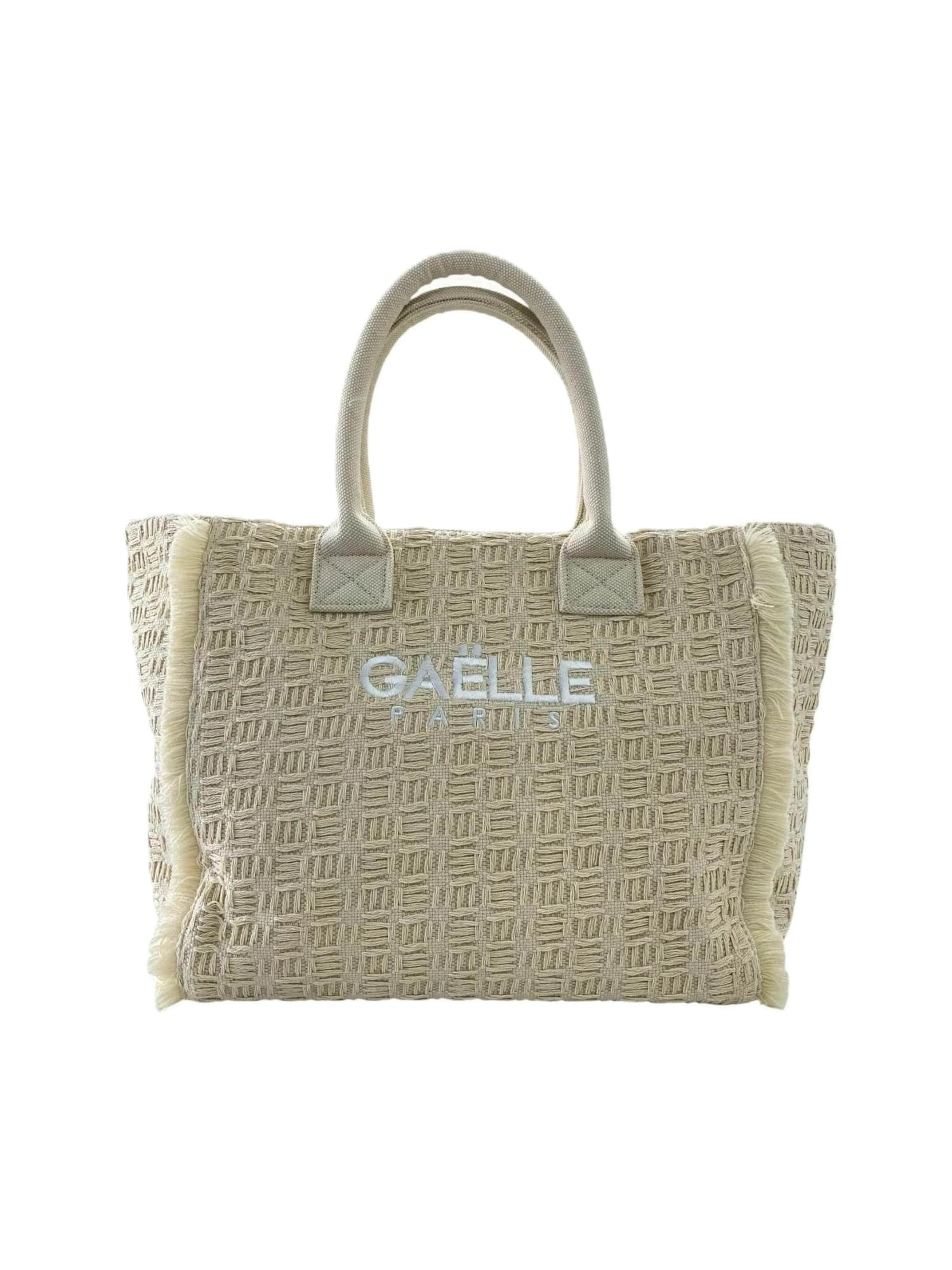 Gaelle Paris Handbag in Beige: front