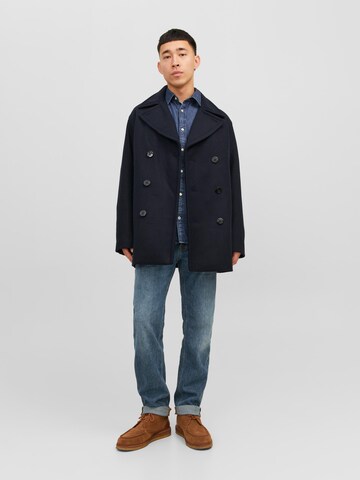 JACK & JONES Between-Seasons Coat 'Bluсaptain' in Blue