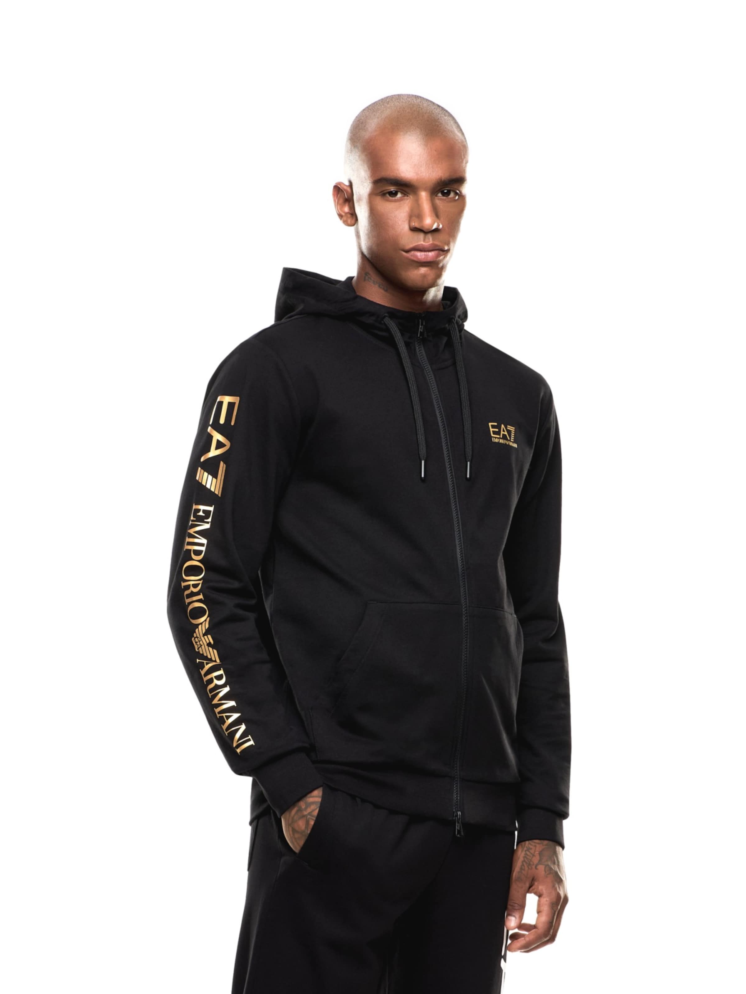 Giacca di felpa di EA7 Emporio Armani in nero: frontale