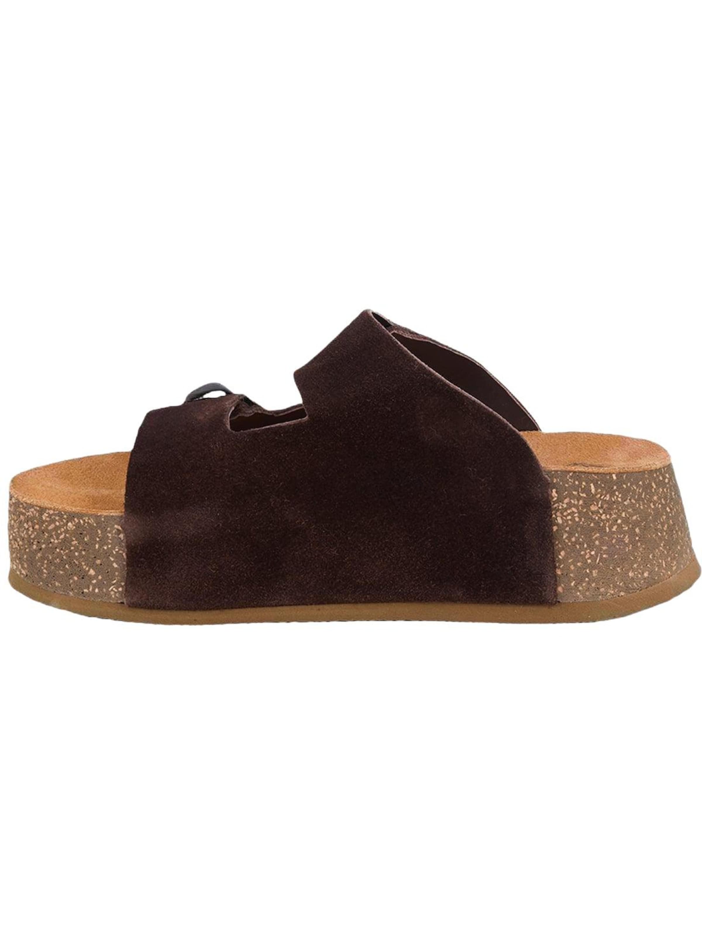 Desa - Zapatillas de casa 'DESA Damen-Wildleder-Sandalen mit Keilabsatz' en marrón